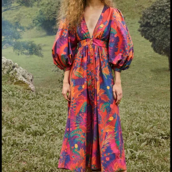 Farm Rio Tie Dye Forest Maxi Dress - Picture 2 of 7